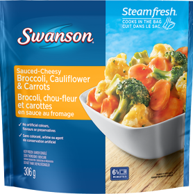 Sauced-Cheesy Broccoli, Cauliflower & Carrots