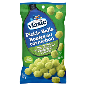 Dill pickle flavour corn puffs