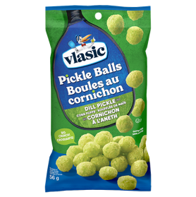 Dill pickle flavour corn puffs